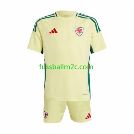 Fußballtrikots Wales Kinder Auswärts Trikotsatz 2024